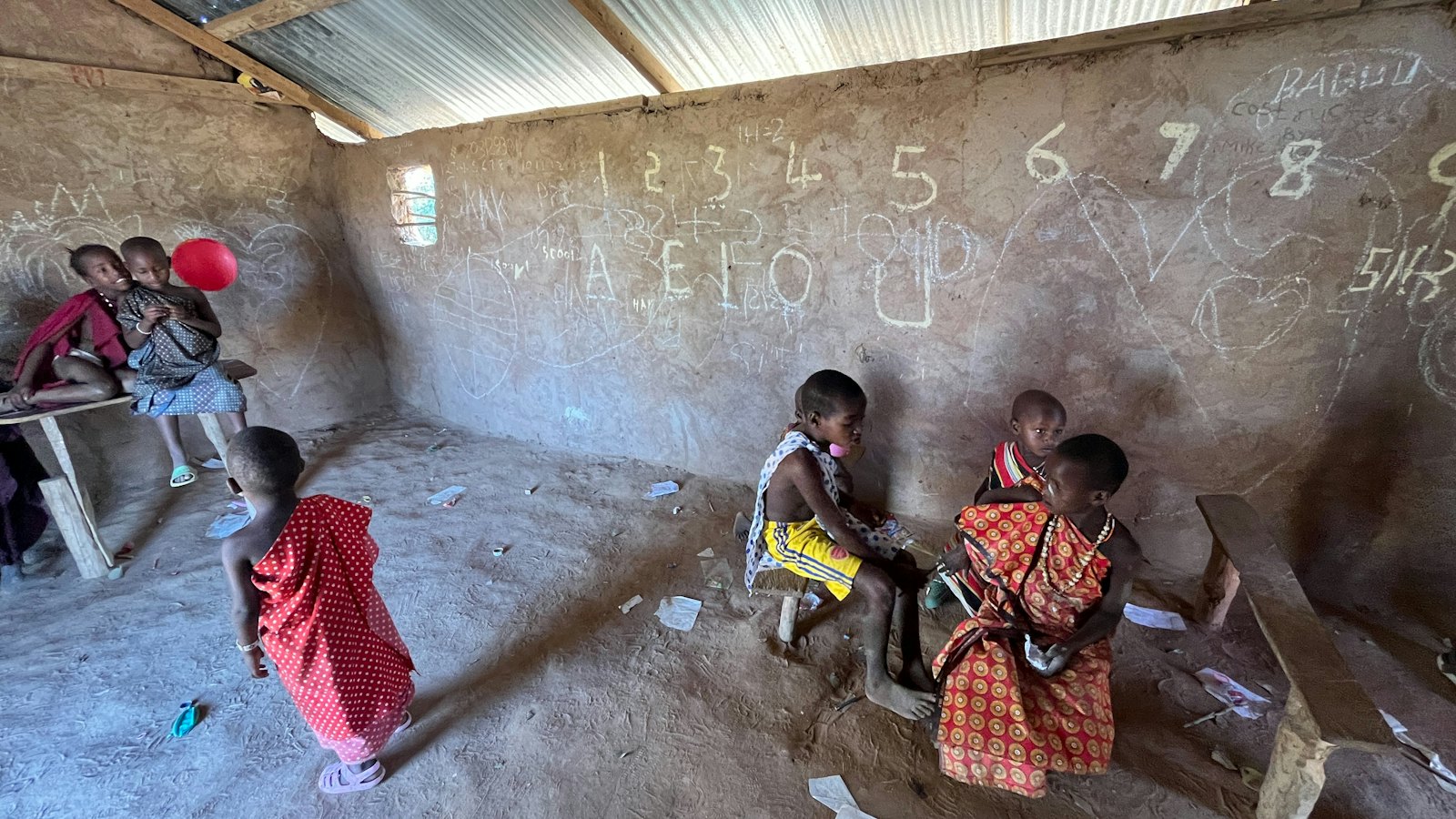 Children in a rural African classroom