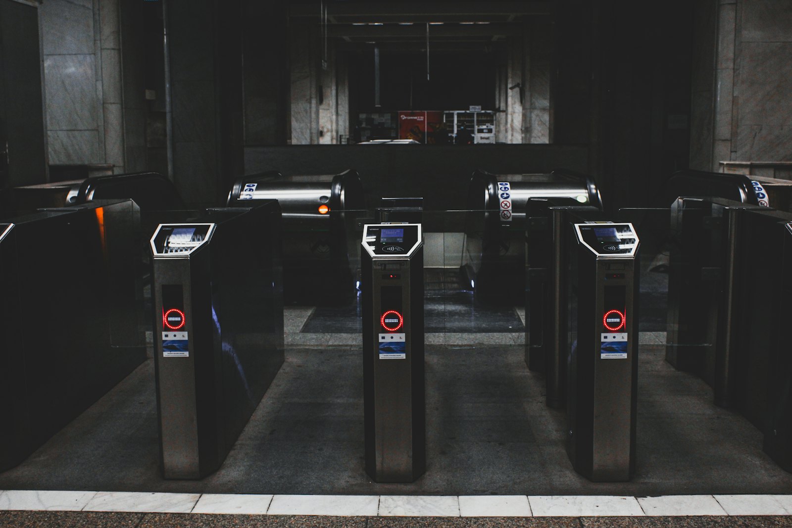 Turnstiles at a site entrance